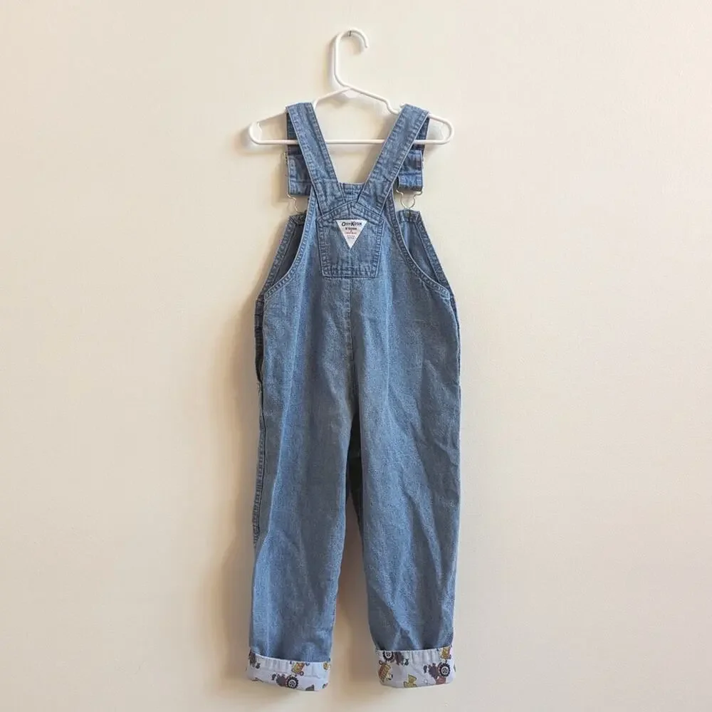 Vtg Oshkosh Bgosh Overalls Boys Sz 4T Denim Farm Classic Staple